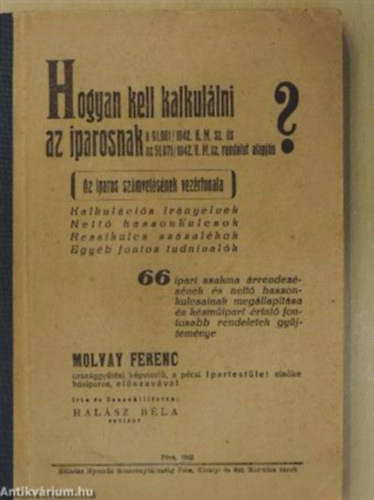 Halász Béla - Hogyan kell kalkulálni az iparosnak?