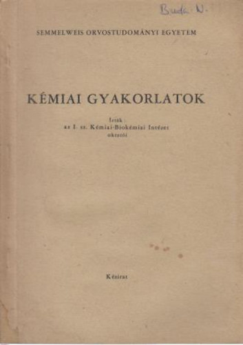 Kmiai-Biokmiai Intzet oktati - Kmiai gyakorlatok