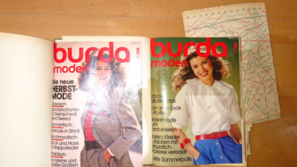A n�met Burda magazin 1981-es teljes �vfolyama k�t k�tetbe k�tve minden szab�smint�val �s mell�klettel