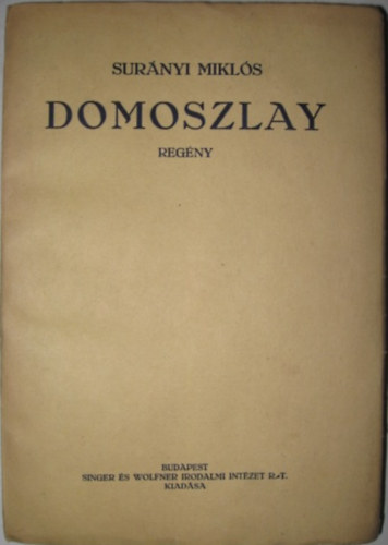 Surnyi Mikls - Domoszlay Lszl