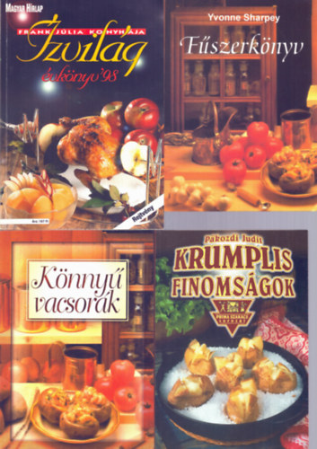 Yvonne Sharpey, Pkozdi Judit, Verhczki Istvn (szerk.) - 4 db szakcsknyv: Fszerknyv + zvilg vknyv '98 + Krumplis finomsgok + Knny vacsork