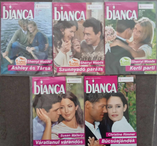 Susan Mallery, Christine Rimmer Sherryl Woods - (5 db) Bianca romantikus magazin:  Ashley s trsa / Szunnyad parzs / Vratlanul vrands / Kerti parti / Bcsajndk