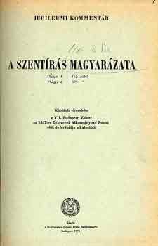 Bartha Tibor  (szerk.) - A szentírás magyarázata