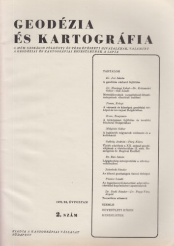 Dr. Jo Istvn  (szerk.) - Geodzia s Kartogrfia 1976/2. szm