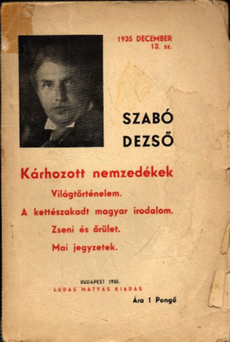 Szab Dezs - Krhozott nemzedkek (Vilgtrtnelem - A kettszakadt magyar irodalom - Zseni s rlet - Mai jegyzetek)- Ludas Mtys fzetek 13.