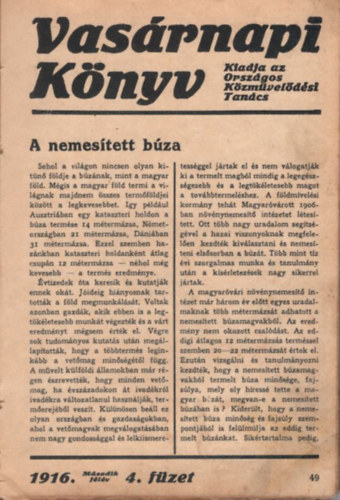 rkay Klmn  (szerk.) - Vasrnapi Knyv 1916 II. flv 4-26. fzet