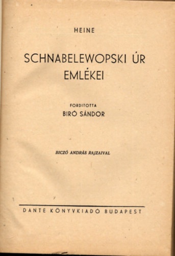 Heine - Schnabelewopski �r eml�kei