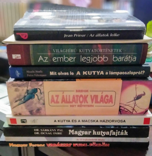 Dr. Dr. csag Imre, Brehm Srkny Pl - 9 db-os KNYVMENT AJNLAT: Vadszat Kudu-Fldn+Az 50 legkedveltebb lfajta+Magyar kutyafajtk+A kutya s a macska hziorvosa+Az llatok vilga-Egy ktetben+Mit olvas le a kutya a lmpaoszloprl?+Az ember legjobb bartja+A kutya mk