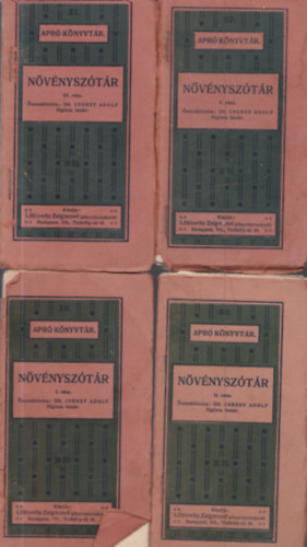 Dr Cserey Adolf - 4 db. N�v�nysz�t�r (I., II., III., V. r�sz)