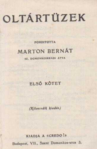 Marton Bern�t O. P.  (ford.) - Olt�rt�zek- els� k�tet