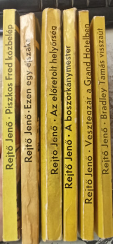 P. Howard (Rejtő Jenő) - 6 db Rejtő Jenő: Bradley Tamás visszaüt +Vesztegzár a Grand Hotelben +A boszorkánymester +Ezen egy éjszaka +Piszkos Fred közbelép Fülig Jimmy őszinte sajnálatára +Az előretolt helyőrség