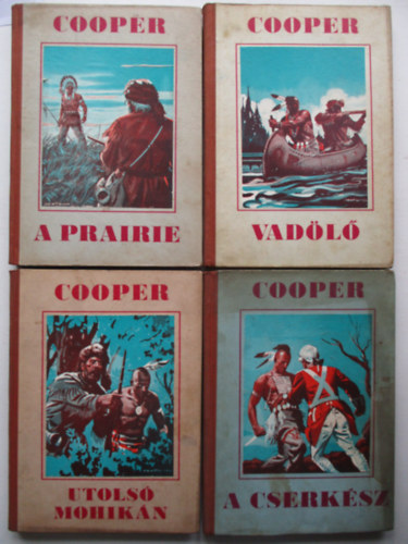 Cooper - 4 db Cooper ktet (Vadl, A prairie, Utols mohikn, A cserksz)