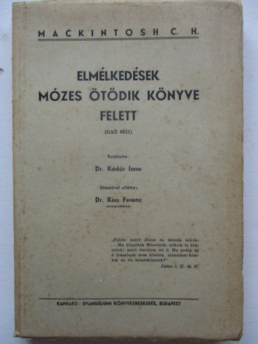 Elmlkedsek Mzes tdik knyve felett