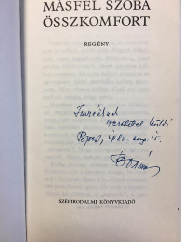 B�r�ny Tam�s - M�sf�l szoba �sszkomfort