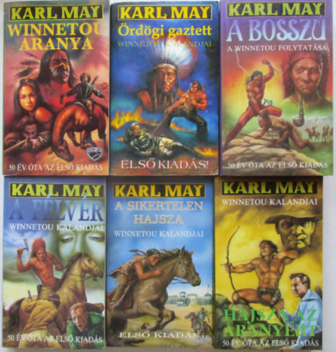 Karl May - 7 db Karl May kalandregny (A sikertelen hajsza, Winnetou aranya, rdgi gaztett, A bossz, Hajsza az aranyrt, A flvr), A haramia