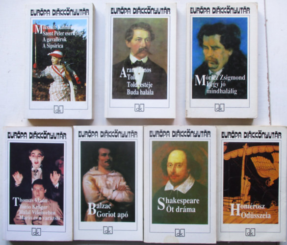 7 db az Eur�pa Di�kk�nyvt�r sorozatb�l (Od�sszeia, �t dr�ma, Goriot ap�, L�gy j� mindhal�lig, Toni Kr�ger-Mario �s a var�zsl�, stb..)