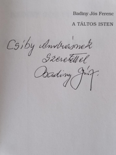 Badiny J�s Ferenc - A T�ltos Isten